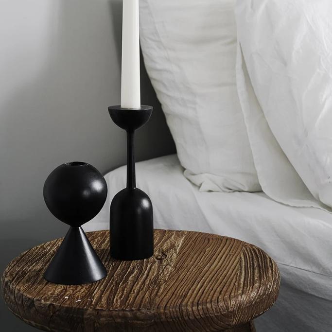 Abrielle Black Taper Candle Holder