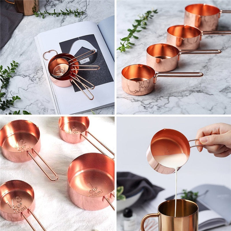 Rose gold Measuring Cups and Spoons (Set of 8)