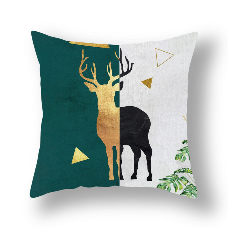 Green Deer Pillow Covers
