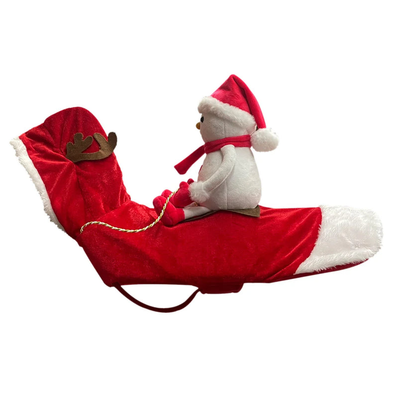 pet dog christmas costume santa claus riding suit