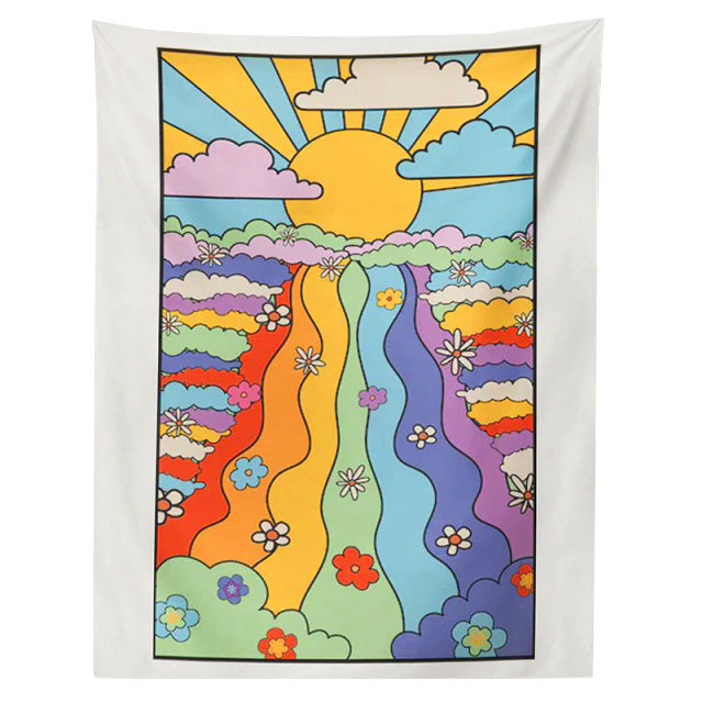 Wall Art 70's Vibes Groovy Tapestry. Wall Handing