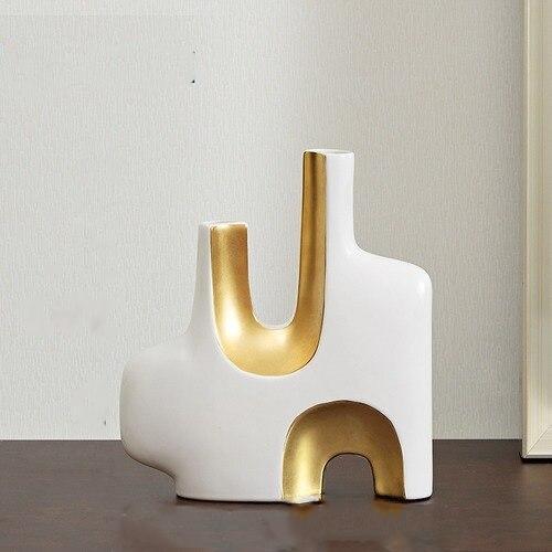 Abstract in Gold Vases