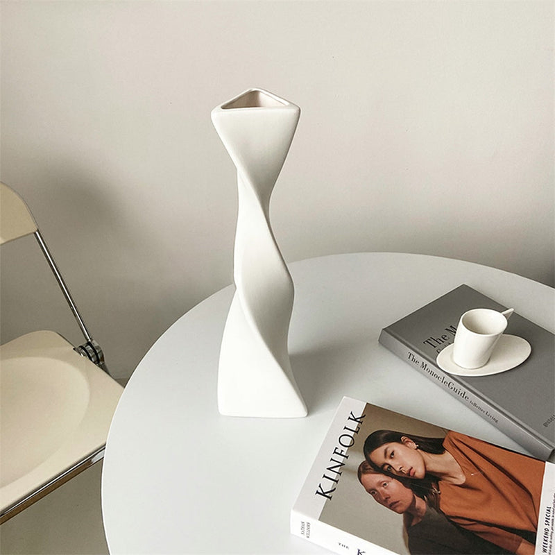 Modern Tall Twisted Vase