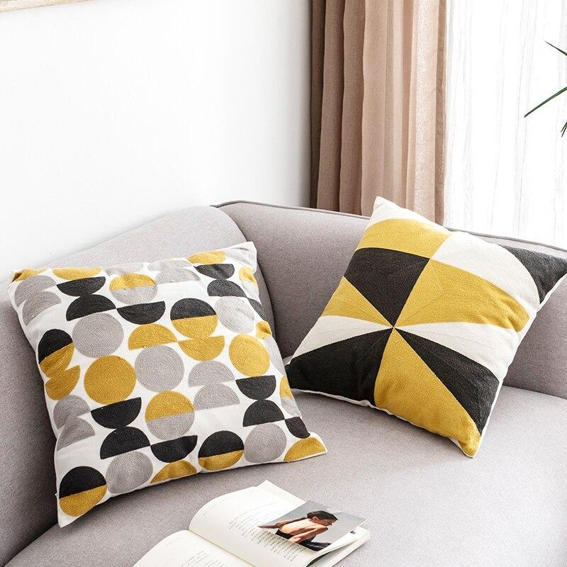 Geometry in Yellow Pillow Covers