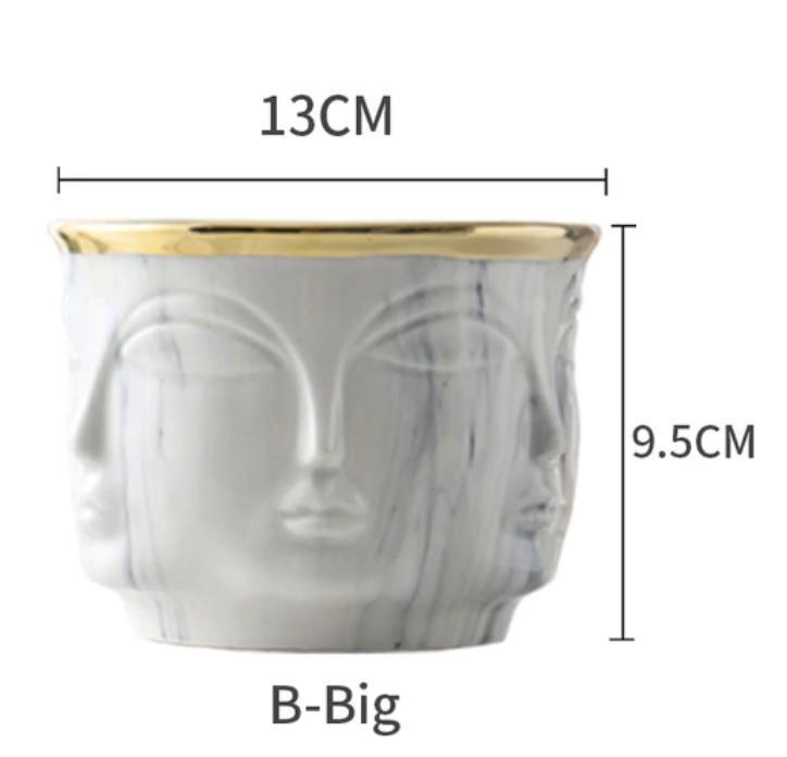 Marble Face Flower Pot and Vase