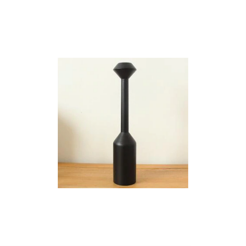 Midnight Black Wooden Candle Holders
