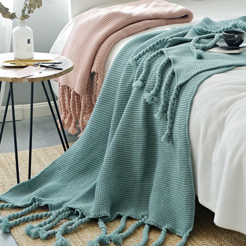 Sadie Tassel Knitted Blanket