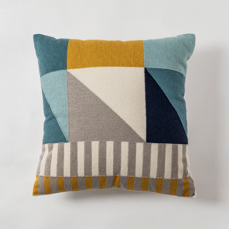 Circles and Stripes Abstract Pillow Cover