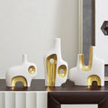 Abstract in Gold Vases