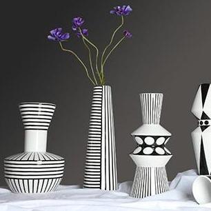 Black Meets White Ceramic Vases