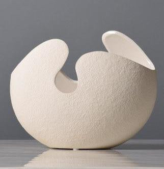 Hani White Cracked Egg Vases