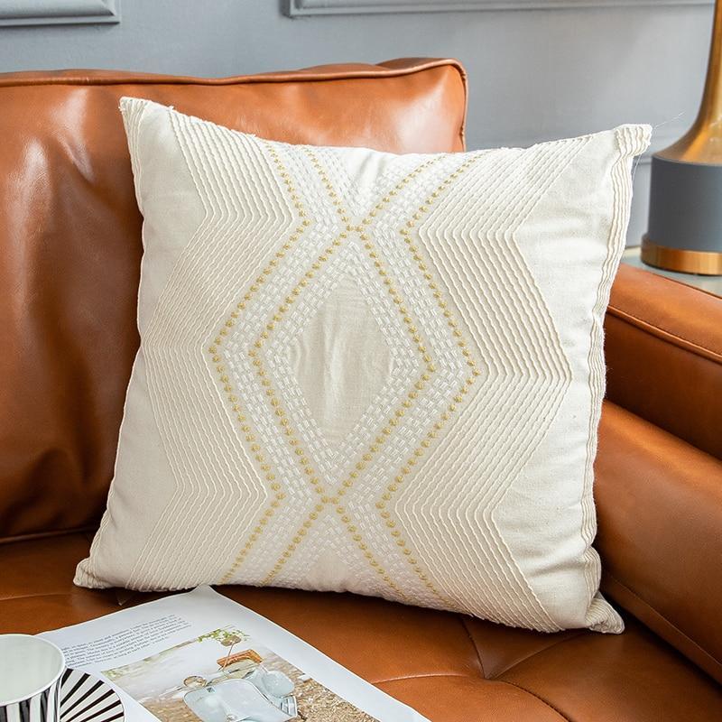 Eleanor Embroidered Ivory Pillow