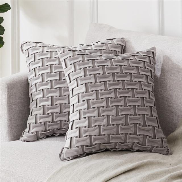 Technique Horizontal Grid Pillow Cover