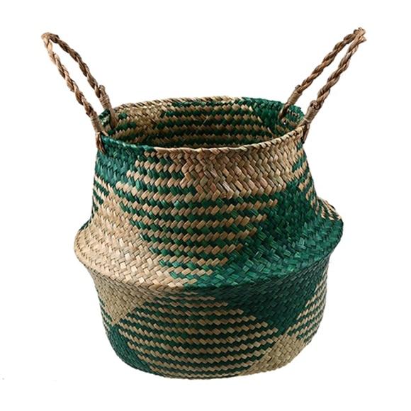 Pampas Foldable Seagrass Basket with Handles