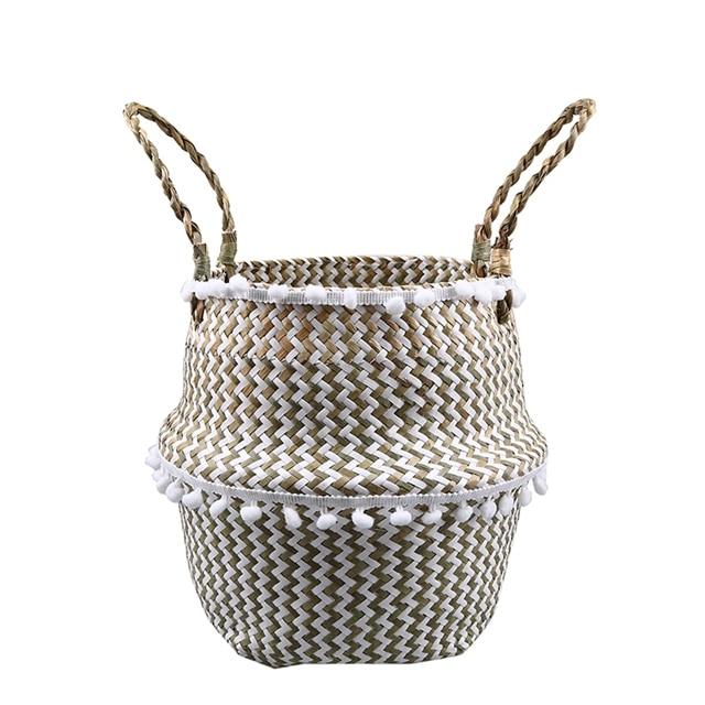 Pampas Foldable Seagrass Basket with Handles