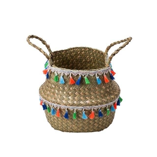 Pampas Foldable Seagrass Basket with Handles