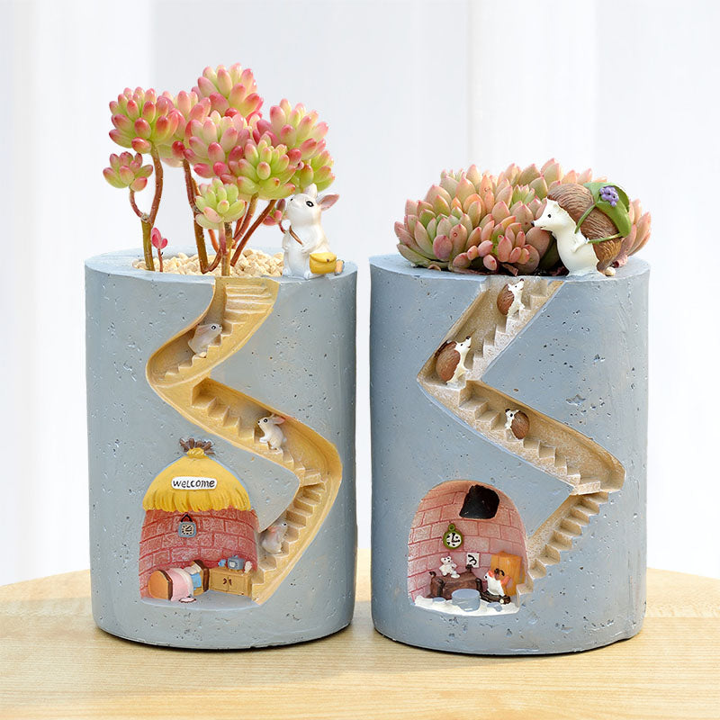 Creative Animal Resin Flowerpot Succulents Planter Water Planting Container