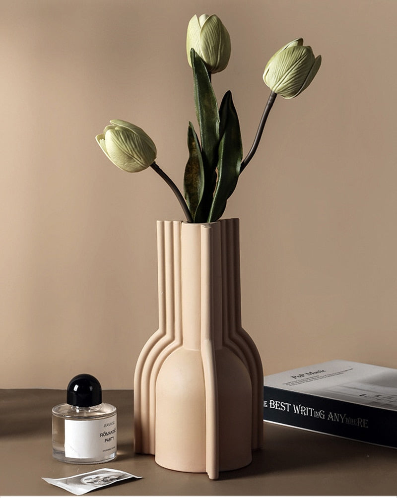 Creative Nordic Flower Vase Geometric Ceramic Flower Arrangement Living Room Display Vases