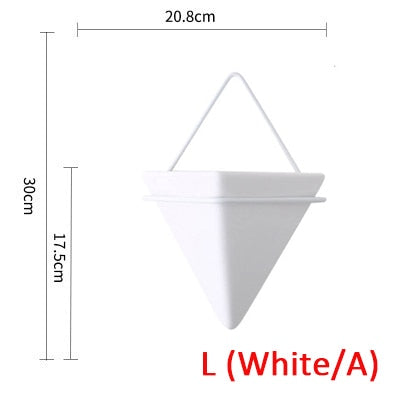 New Nordic Ceramic Vase Hanging Wall Flower Pots Triangle Wall Vase
