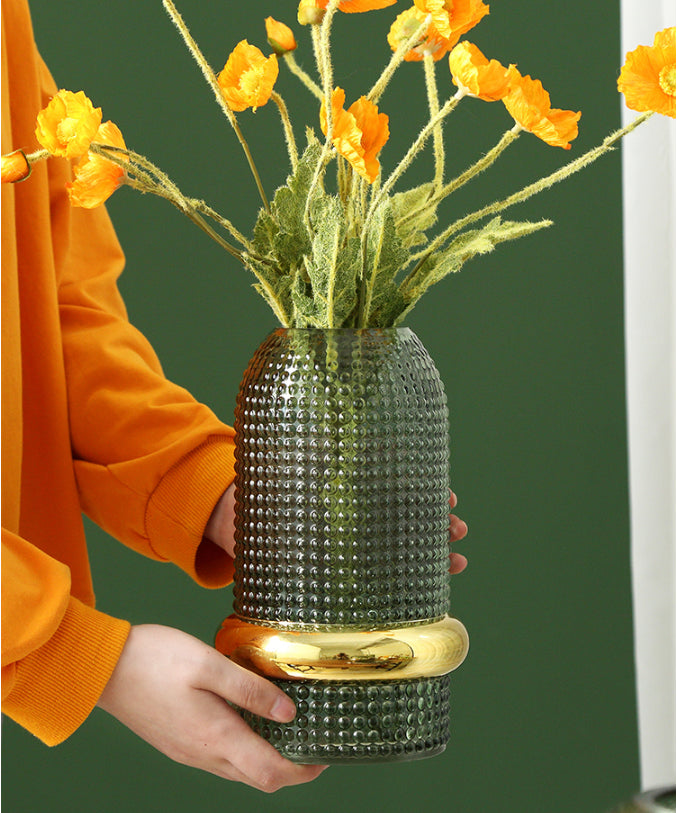 Creative Golden Waist Glass Vase Home Decoration
