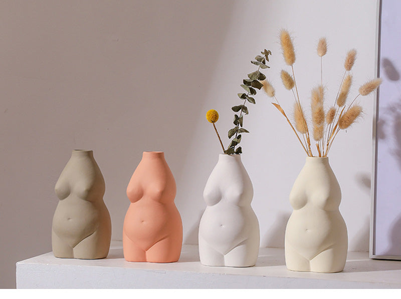 Nordic Ceramic Art Body Vase Desktop Ornaments