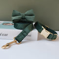 Emerald Velvet Personalized Collar + Leash