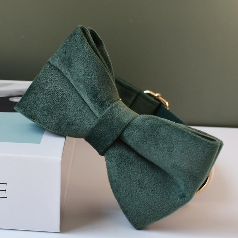 Emerald Velvet Personalized Collar + Leash